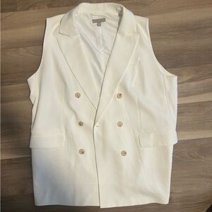 Elegant White Double-Breasted women’s Blazer